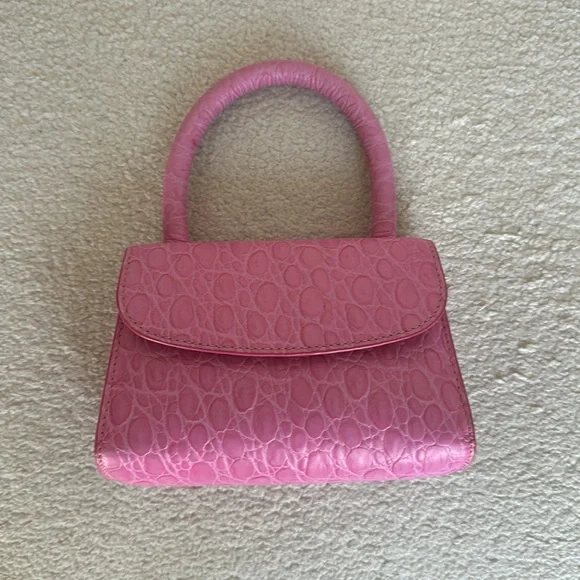 By Far leather Mini Embossed Leather Bag in pink - Picture 4 of 6